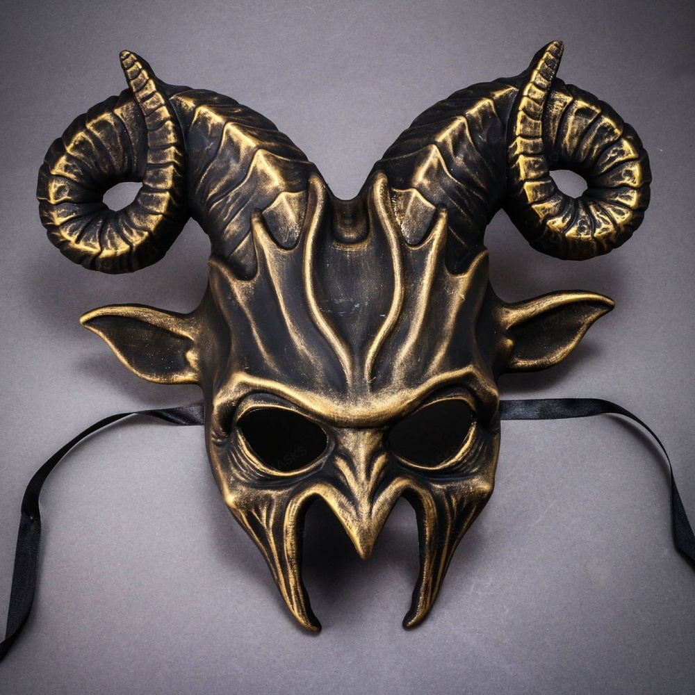 Krampus Ram Demon Horns Devil Halloween Mask Masquerade Cosplay Xmas Party Mask